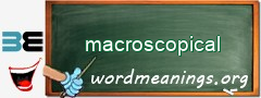 WordMeaning blackboard for macroscopical